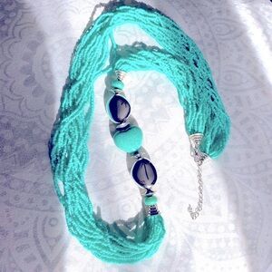 Turquoise Beaded Long Necklace